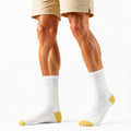 Socken Größe 35-38 aus Textil Weiß Gelb gerippt für Alltag
