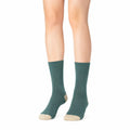 Socken Größe 39-42 aus Textil in Dunkelgrün Beige mit geripptem Bund