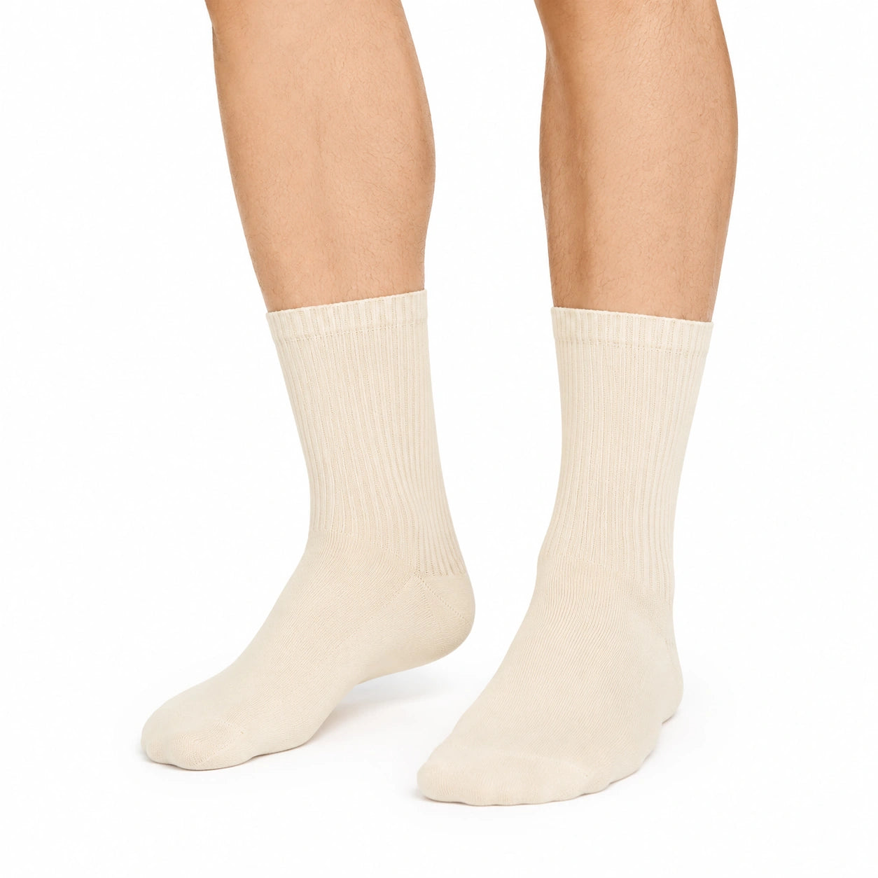 Socken 39-42 in Creme für Alltag mit Rippstrick