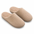 Hausschuhe Größe 38/39 Beige Textil mit Rippstruktur für Damen und Herren