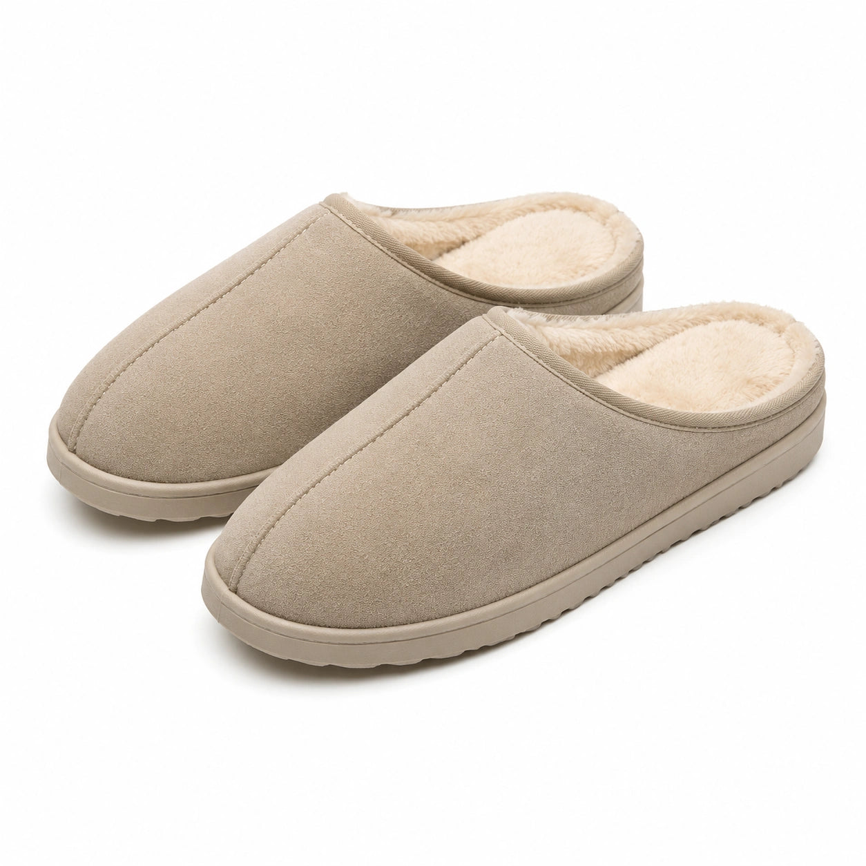 Hausschuhe Größe 42/43 in Beige mit Textilfutter und rutschhemmender Sohle