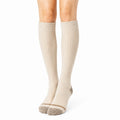 Kniestrümpfe Größe 39-42 aus Textil in Creme mit Rippstrick