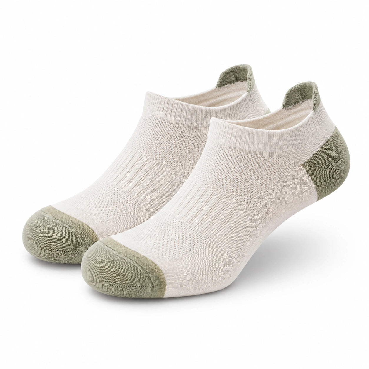 Sneakersocken 35-38 aus Stricktextil in Cremegrün für Alltag und Sport
