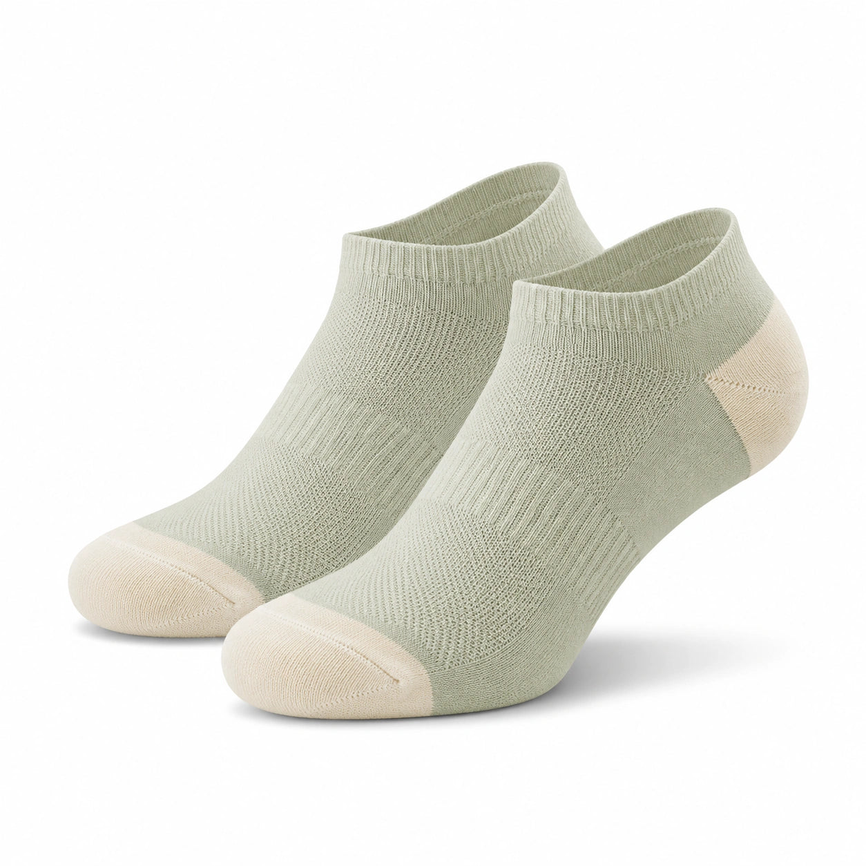Sneakersocken 43-46 aus Textil in Salbeigrün Beige - atmungsaktive Kurzsocken