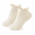 Socken Größe 35-38 Baumwollmischung Creme mit Rüschen