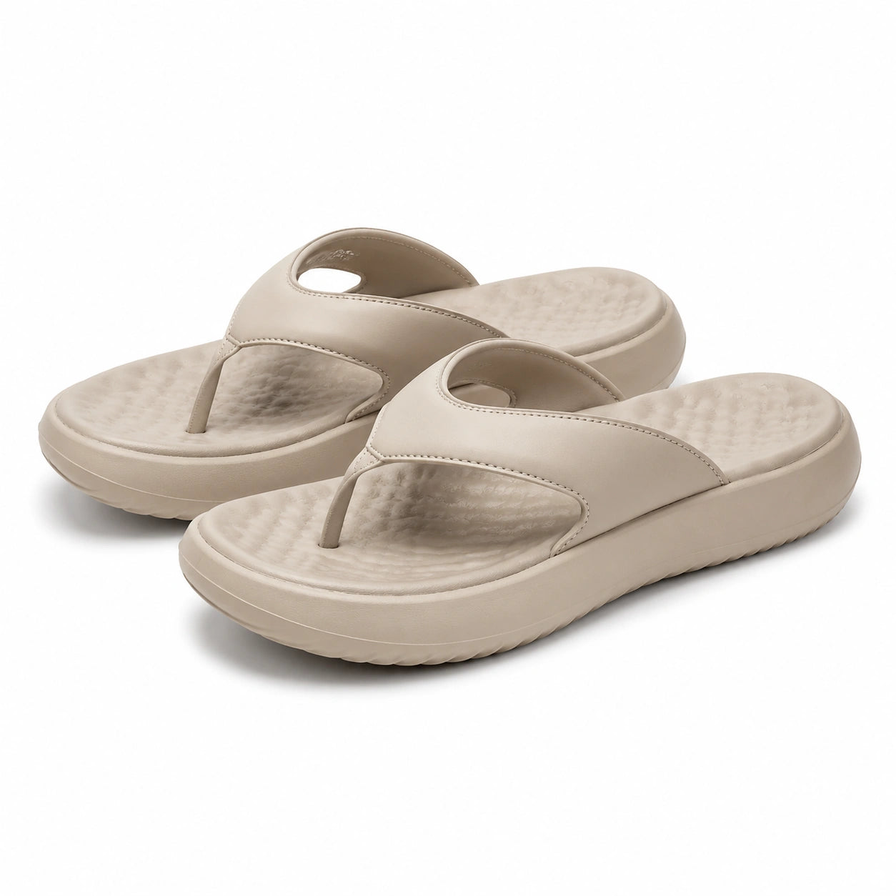 Zehentrenner Größe 40/41 aus Synthetikschaum in Beige mit gepolstertem Fußbett